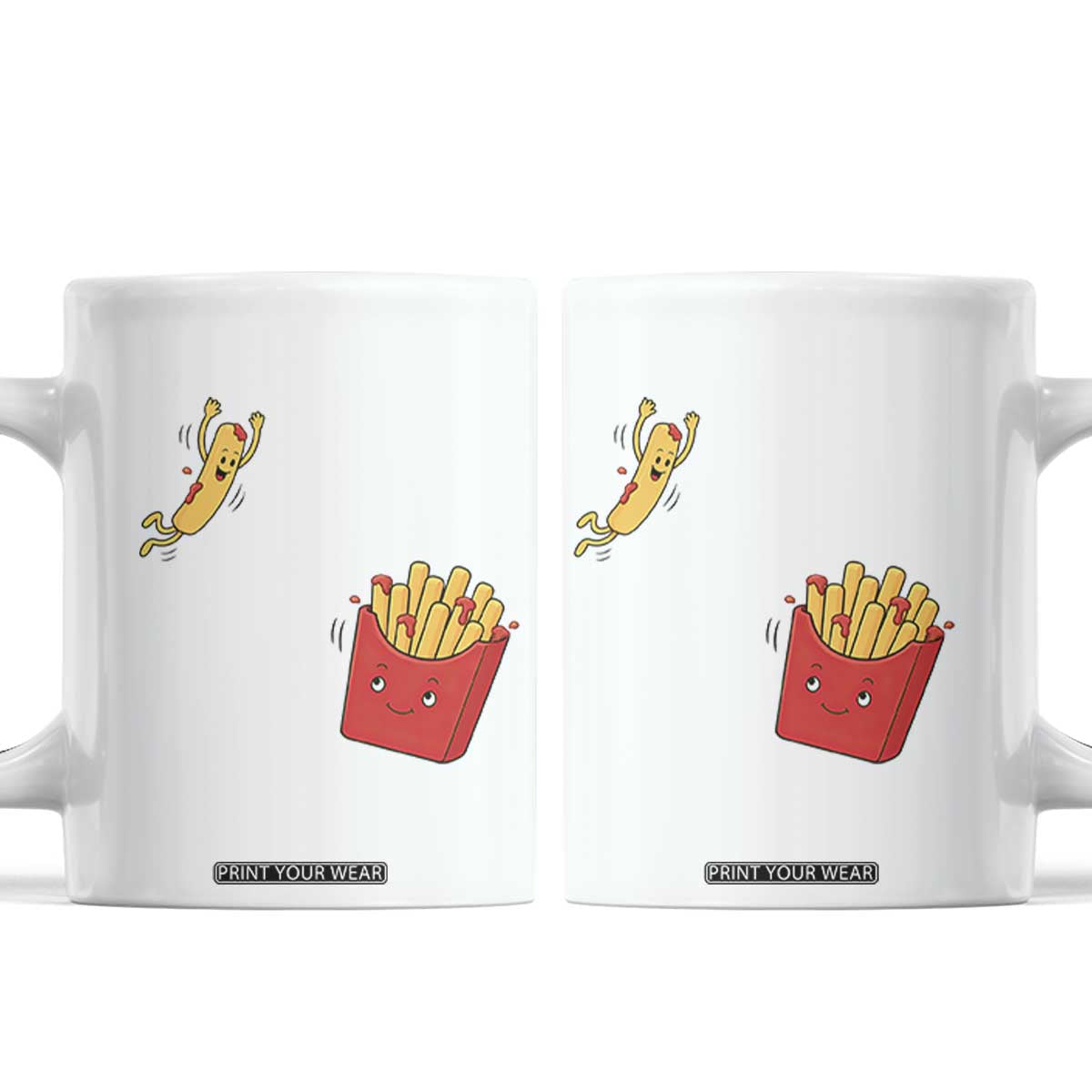 Funny French Fry Jumping Into Fries Box Coffee Mug Fast Food Lover
