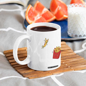 Funny French Fry Jumping Into Fries Box Coffee Mug Fast Food Lover