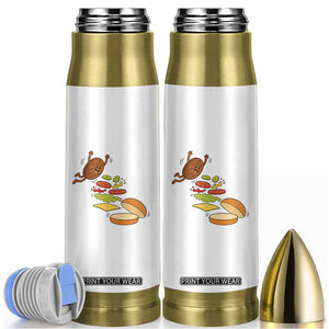 Funny Burger Ingredients Flying Into Bun Bullet Tumbler Fast Food Lover Gift