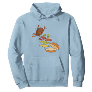 Funny Burger Ingredients Flying Into Bun Hoodie Fast Food Lover Gift