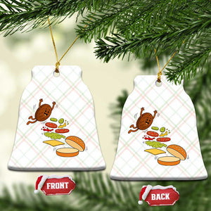 Funny Burger Ingredients Flying Into Bun Ceramic Ornament Fast Food Lover Gift