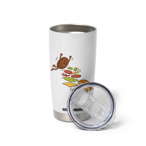 Funny Burger Ingredients Flying Into Bun Tumbler Cup Fast Food Lover Gift