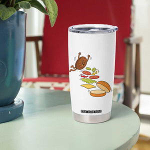Funny Burger Ingredients Flying Into Bun Tumbler Cup Fast Food Lover Gift