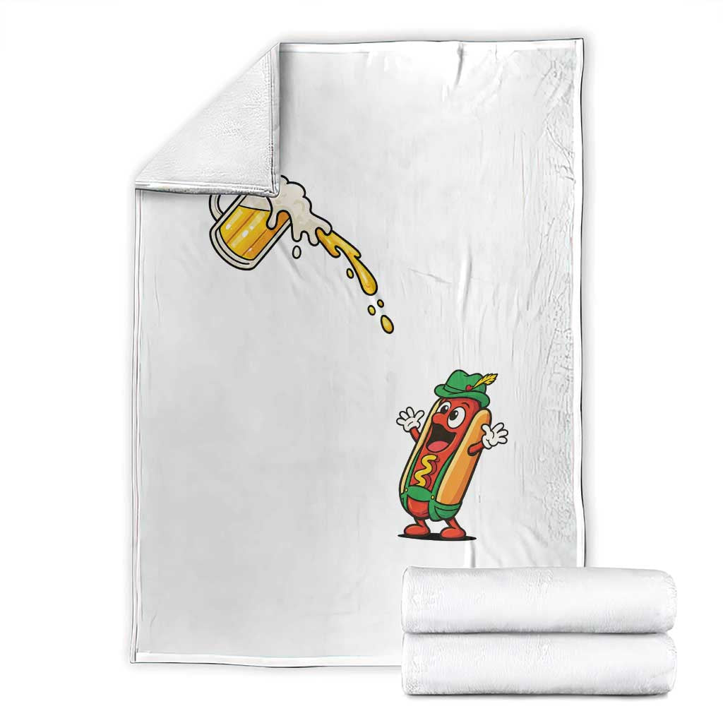 Funny Sausage Waiting For Beer Throw Blanket Oktoberfest Gift