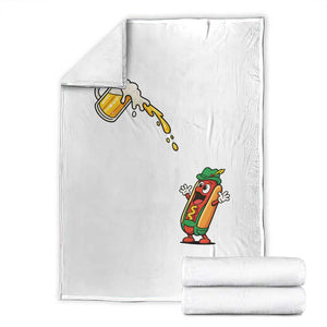 Funny Sausage Waiting For Beer Throw Blanket Oktoberfest Gift