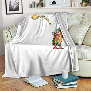 Funny Sausage Waiting For Beer Throw Blanket Oktoberfest Gift