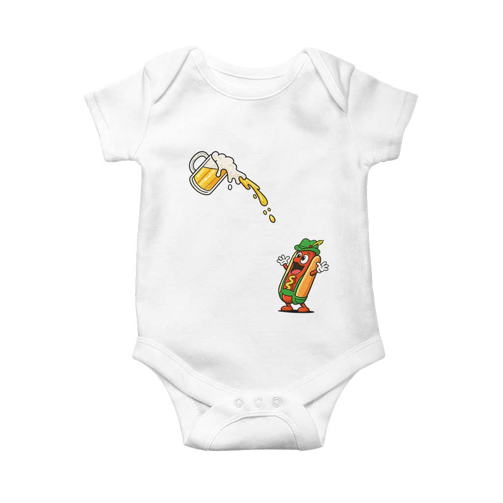 Funny Sausage Waiting For Beer Baby Onesie Oktoberfest Gift TS12 White Print Your Wear