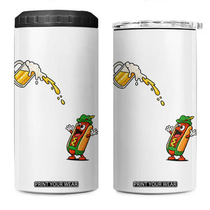 Funny Sausage Waiting For Beer 4 in 1 Can Cooler Tumbler Oktoberfest Gift