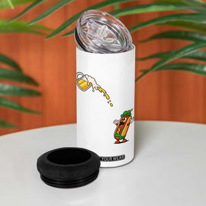 Funny Sausage Waiting For Beer 4 in 1 Can Cooler Tumbler Oktoberfest Gift
