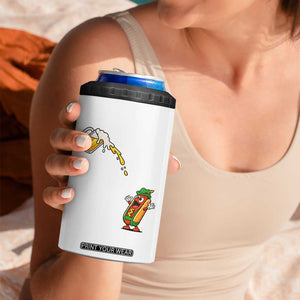 Funny Sausage Waiting For Beer 4 in 1 Can Cooler Tumbler Oktoberfest Gift