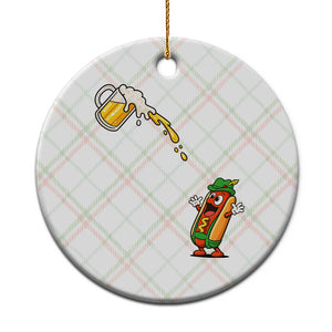 Funny Sausage Waiting For Beer Ceramic Ornament Oktoberfest Gift