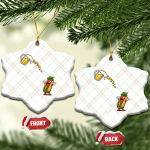 Funny Sausage Waiting For Beer Ceramic Ornament Oktoberfest Gift