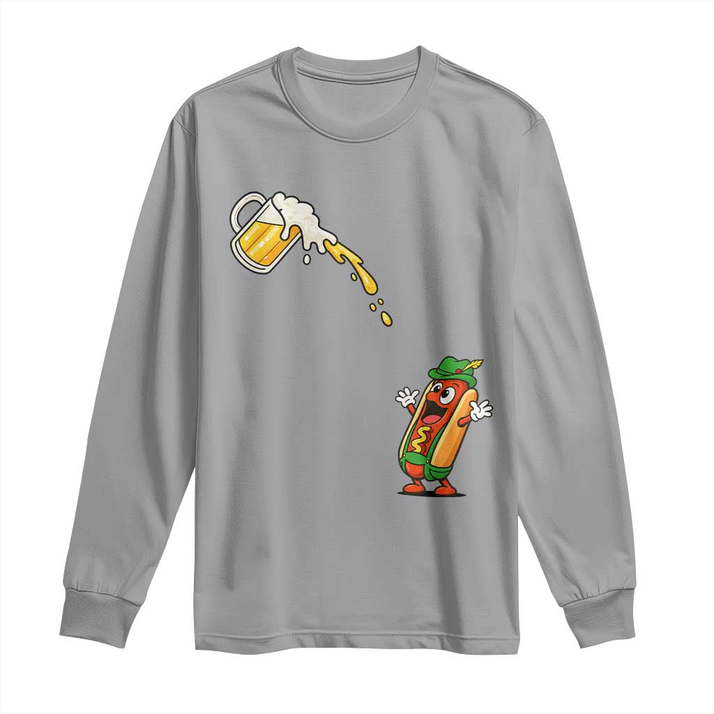 Funny Sausage Waiting For Beer Long Sleeve Shirt Oktoberfest Gift