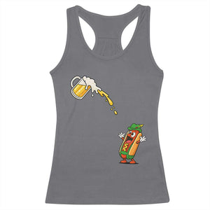 Funny Sausage Waiting For Beer Racerback Tank Top Oktoberfest Gift