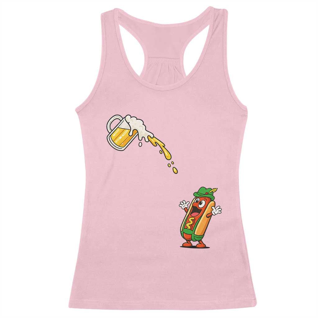 Funny Sausage Waiting For Beer Racerback Tank Top Oktoberfest Gift