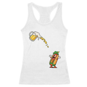 Funny Sausage Waiting For Beer Racerback Tank Top Oktoberfest Gift