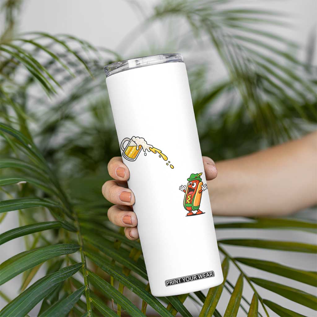 Funny Sausage Waiting For Beer Skinny Tumbler Oktoberfest Gift