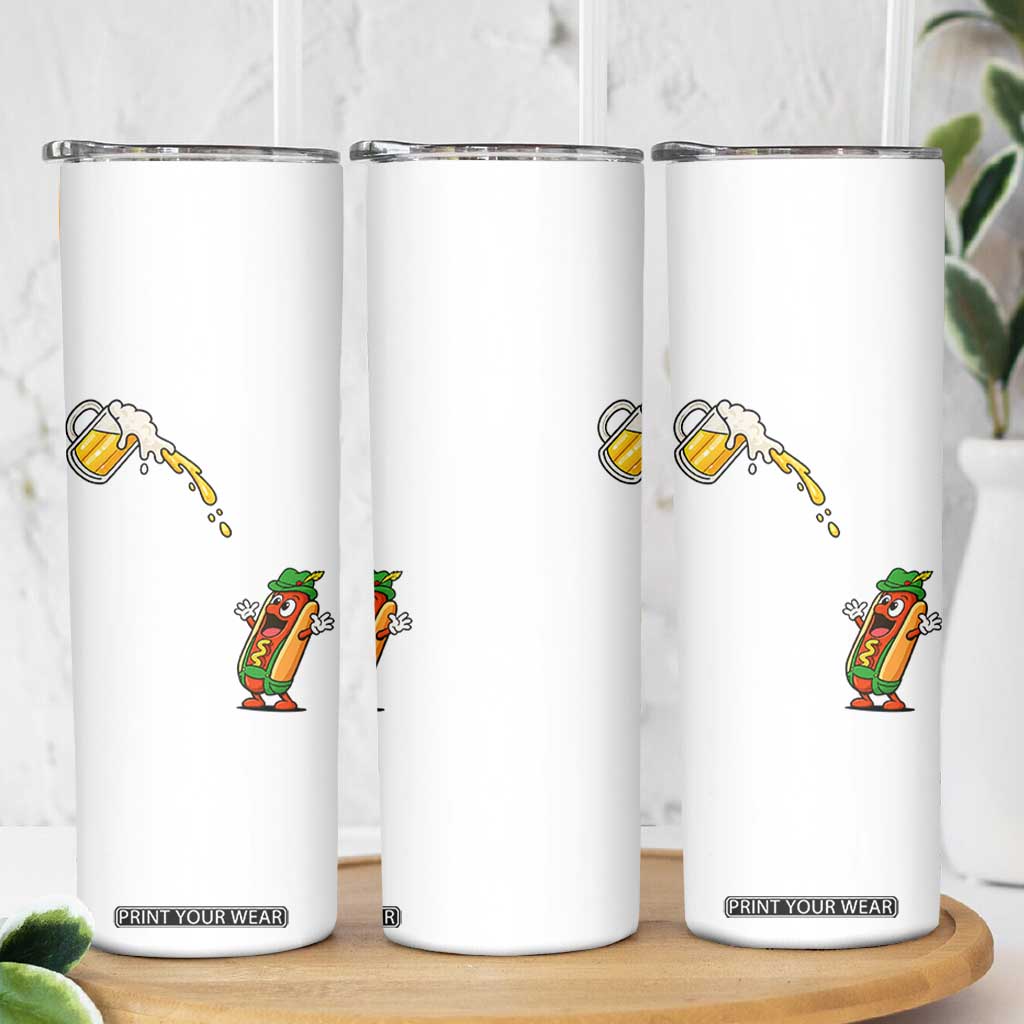 Funny Sausage Waiting For Beer Skinny Tumbler Oktoberfest Gift