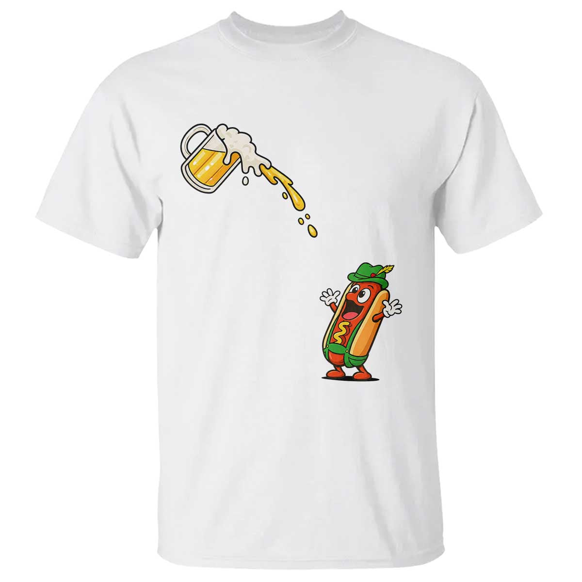 Funny Sausage Waiting For Beer T Shirt Oktoberfest Gift TS12 White Print Your Wear