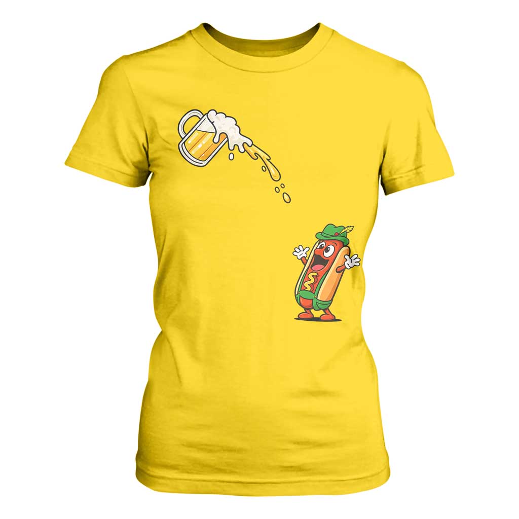 Funny Sausage Waiting For Beer T Shirt For Women Oktoberfest Gift
