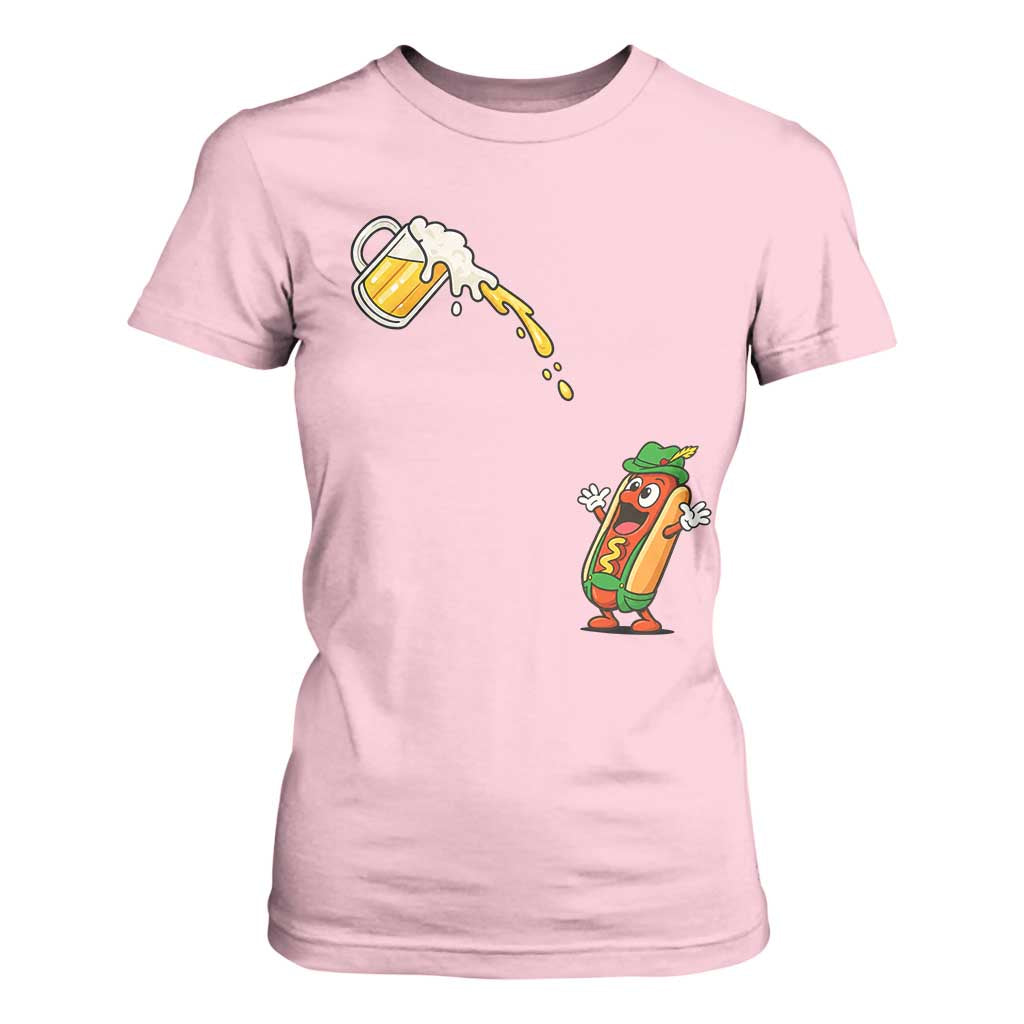 Funny Sausage Waiting For Beer T Shirt For Women Oktoberfest Gift