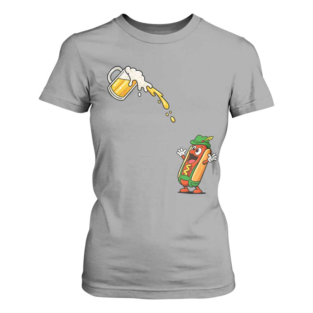 Funny Sausage Waiting For Beer T Shirt For Women Oktoberfest Gift