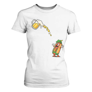 Funny Sausage Waiting For Beer T Shirt For Women Oktoberfest Gift
