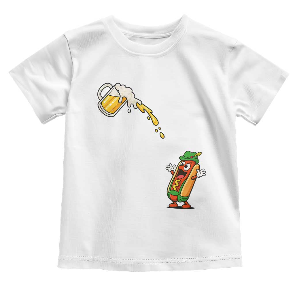 Funny Sausage Waiting For Beer Toddler T Shirt Oktoberfest Gift TS12 White Print Your Wear