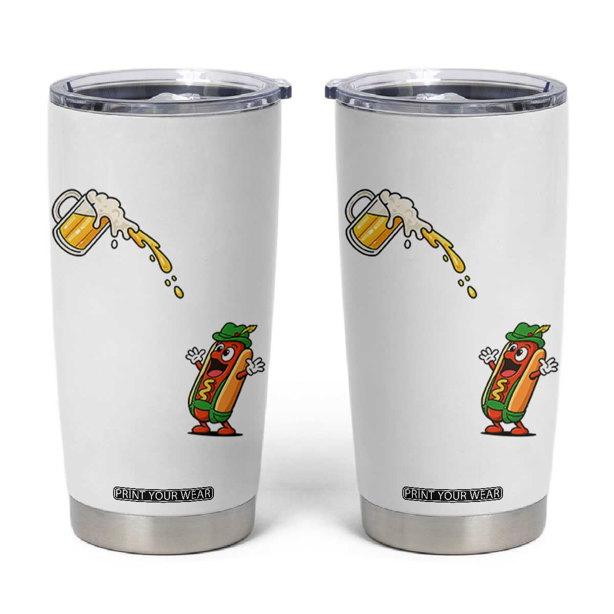 Funny Sausage Waiting For Beer Tumbler Cup Oktoberfest Gift