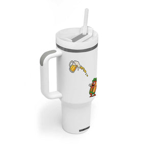 Funny Sausage Waiting For Beer Tumbler With Handle Oktoberfest Gift