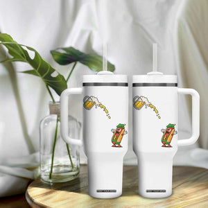 Funny Sausage Waiting For Beer Tumbler With Handle Oktoberfest Gift