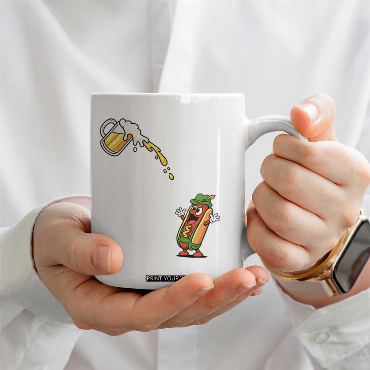 Funny Sausage Waiting For Beer Coffee Mug Oktoberfest Gift