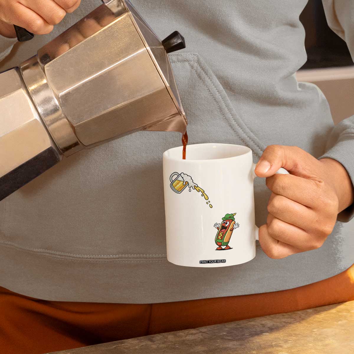 Funny Sausage Waiting For Beer Coffee Mug Oktoberfest Gift