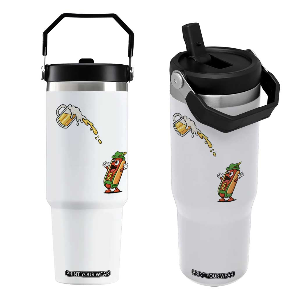 Funny Sausage Waiting For Beer Flip Straw Tumbler Oktoberfest Gift
