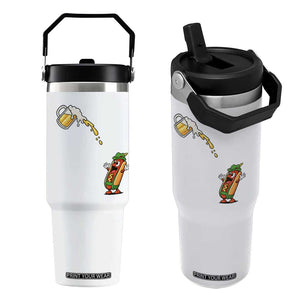 Funny Sausage Waiting For Beer Flip Straw Tumbler Oktoberfest Gift