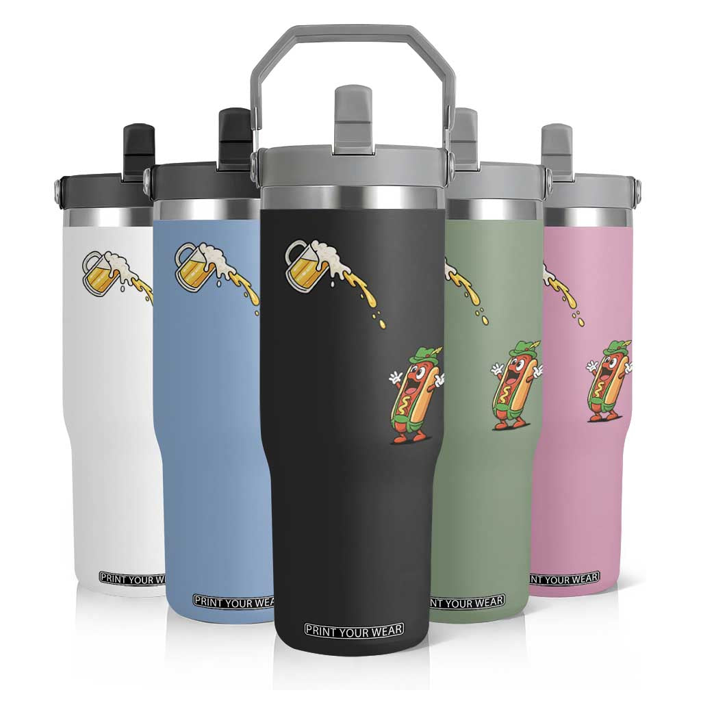 Funny Sausage Waiting For Beer Flip Straw Tumbler Oktoberfest Gift