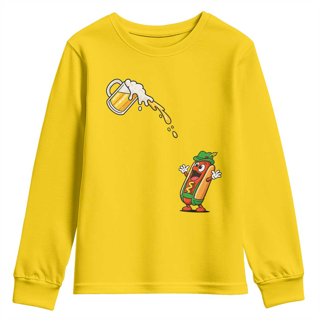 Funny Sausage Waiting For Beer Youth Sweatshirt Oktoberfest Gift
