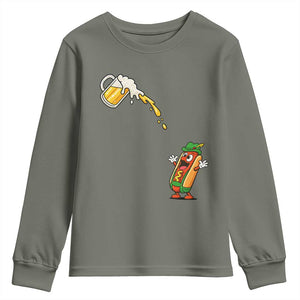 Funny Sausage Waiting For Beer Youth Sweatshirt Oktoberfest Gift