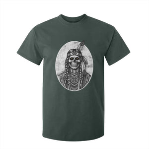 Vintage Gothic Skull Warrior T Shirt For Kid Native American Feather Chief