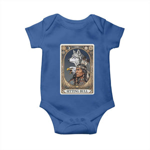 Sitting Bull Native American Chief Baby Onesie Vintage Tarot Card Illustration