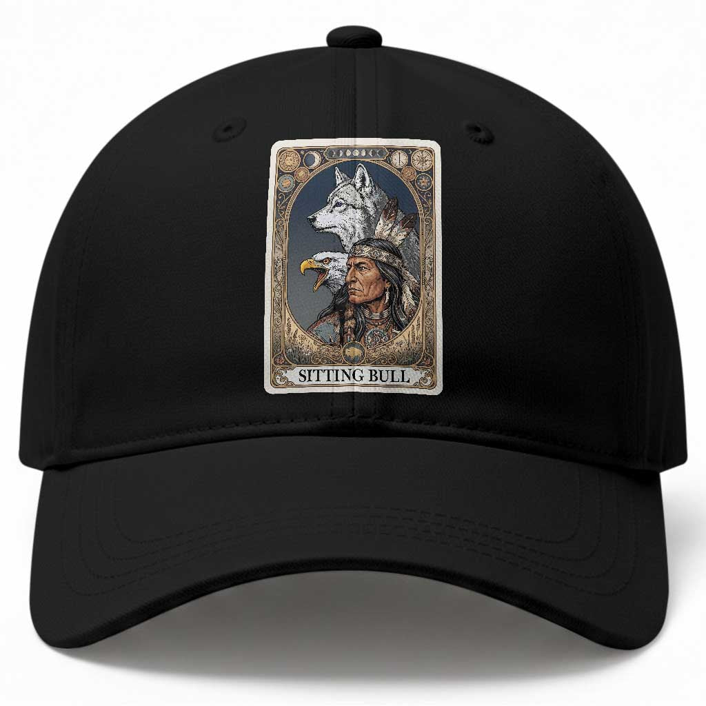 Sitting Bull Native American Chief Baseball Cap Vintage Tarot Card Illustration TS12 Print Your Wear