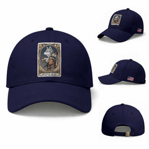 Sitting Bull Native American Chief Baseball Cap Vintage Tarot Card Illustration