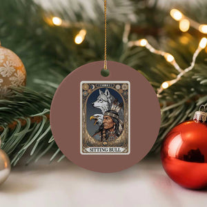 Sitting Bull Native American Chief Ceramic Ornament Vintage Tarot Card Illustration