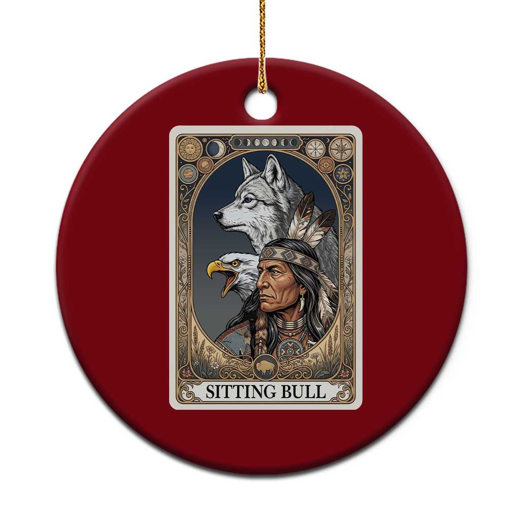 Sitting Bull Native American Chief Ceramic Ornament Vintage Tarot Card Illustration TS12 1pc Red Print Your Wear