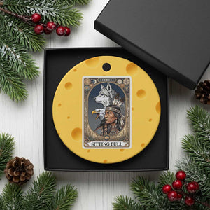 Sitting Bull Native American Chief Ceramic Ornament Vintage Tarot Card Illustration