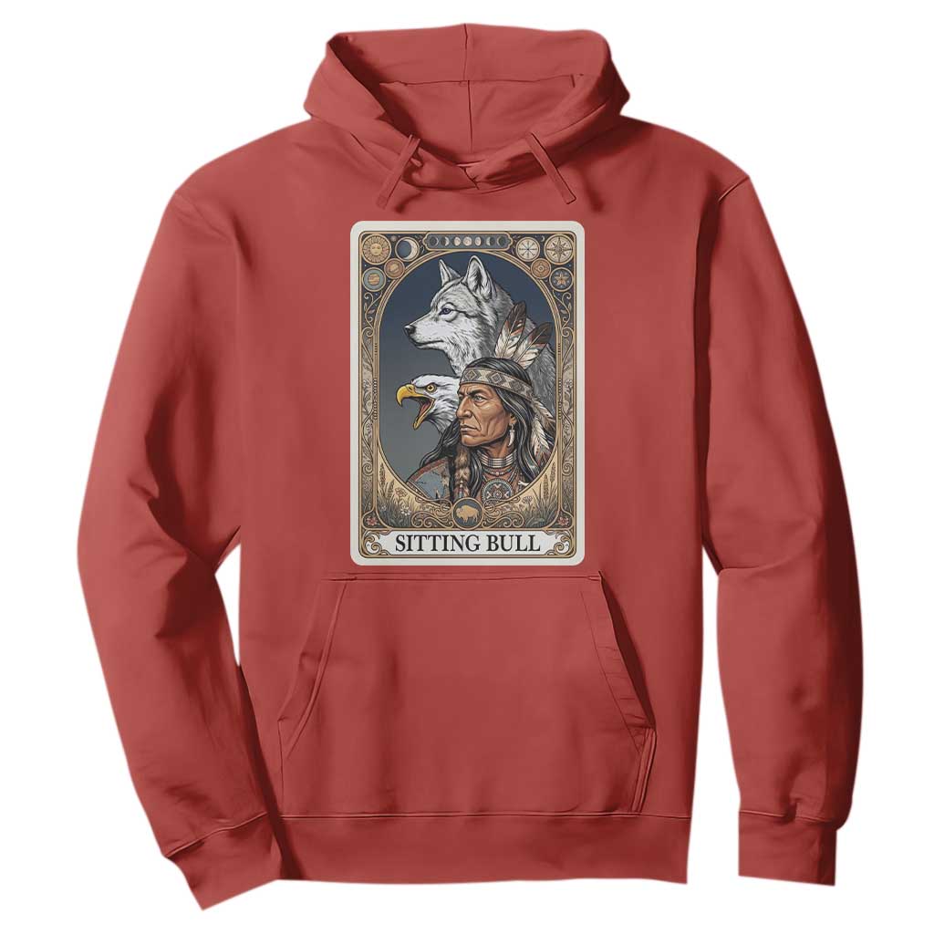 Sitting Bull Native American Chief Hoodie Vintage Tarot Card Illustration