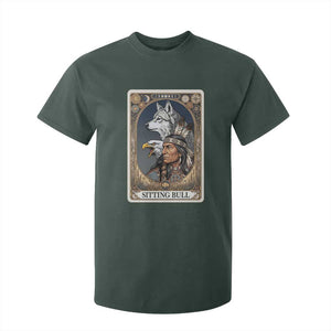 Sitting Bull Native American Chief T Shirt For Kid Vintage Tarot Card Illustration