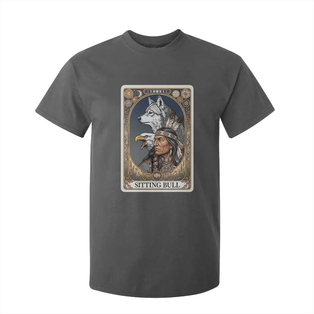 Sitting Bull Native American Chief T Shirt For Kid Vintage Tarot Card Illustration