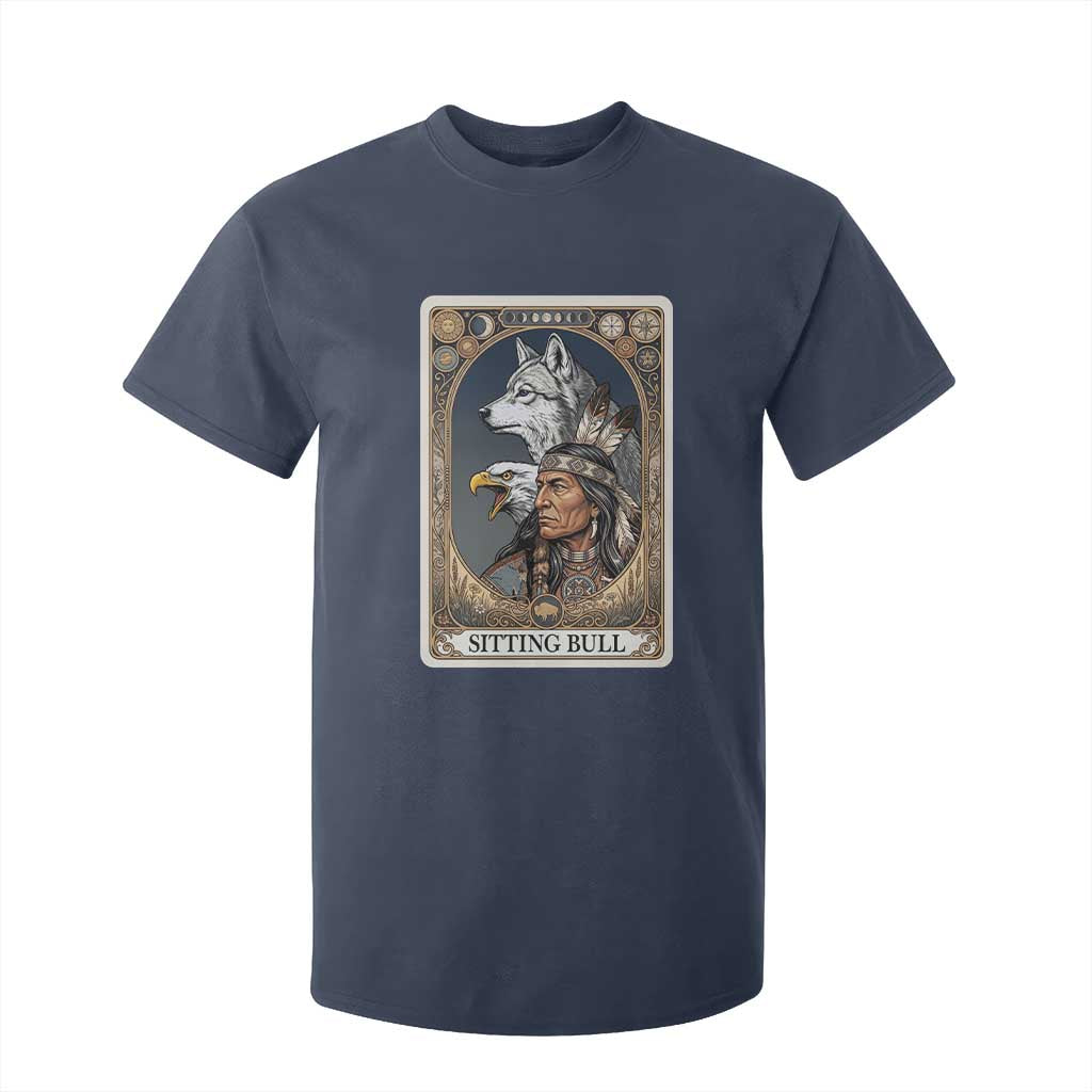 Sitting Bull Native American Chief T Shirt For Kid Vintage Tarot Card Illustration