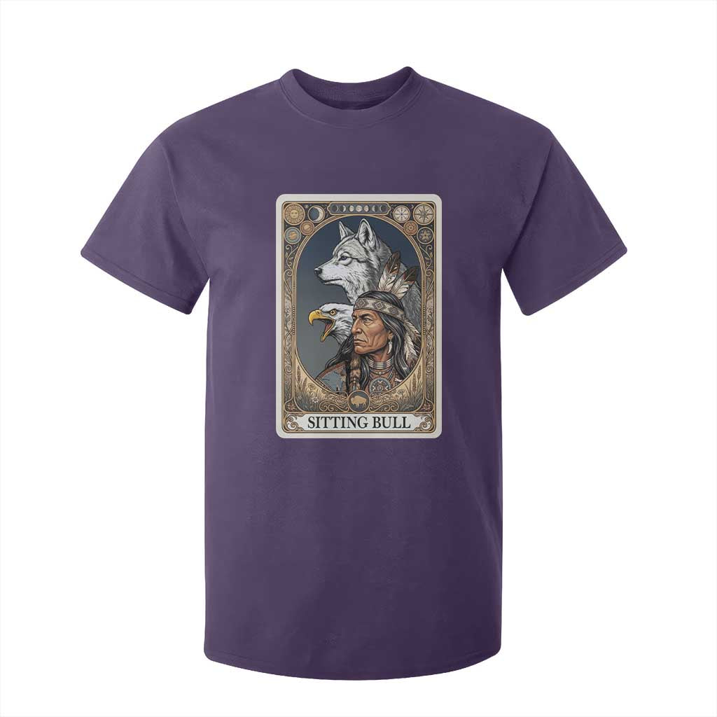 Sitting Bull Native American Chief T Shirt For Kid Vintage Tarot Card Illustration